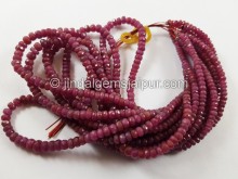Natural Ruby Faceted Roundelle Beads
